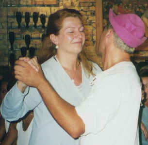 smiling couple dancing